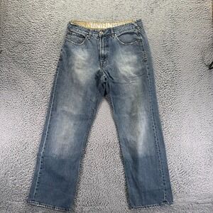 Vintage Unionbay Jeans Men 34x30 Blue Cotton Denim Straight Faded Workwear Baggy